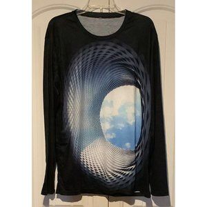 Womens Long Sleeved Shirt Sky Clouds Geometric Swirl XL